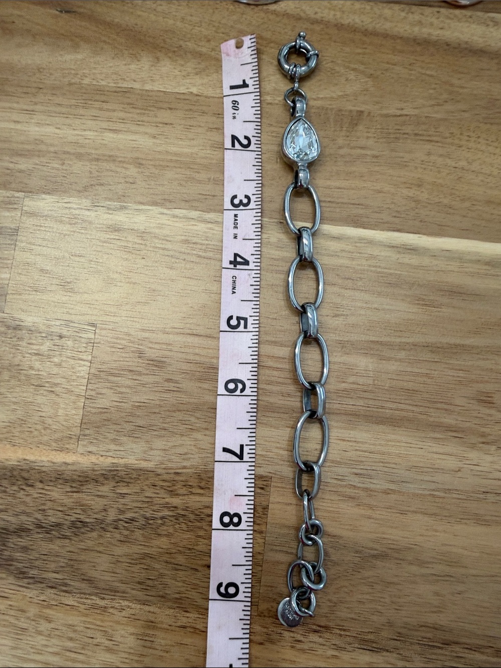 Dyrberg/Kern Silver-Tone Teardrop Crystal Link Bracelet - Picture 3 of 4